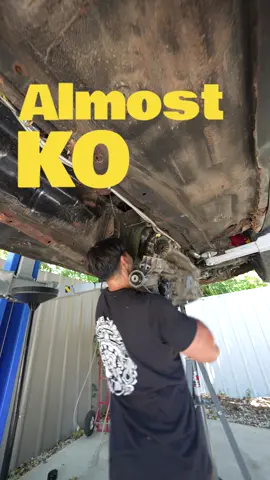 I almost KOed myself and my bad for this car. I just have to invest in in a transmission jack, finally got the clutch in and the car moving again! #datsun #lsx #chevy