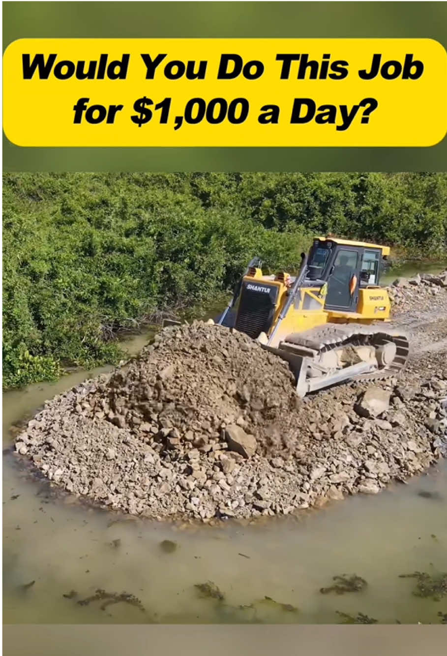 The Hardest $1,000 You’ll Ever Earn.#Bulldozer #HeavyEquipment #SwampWork #RoadConstruction #OperatorLife #DirtWork #Engineering #ConstructionLife #FYP #Earthmoving