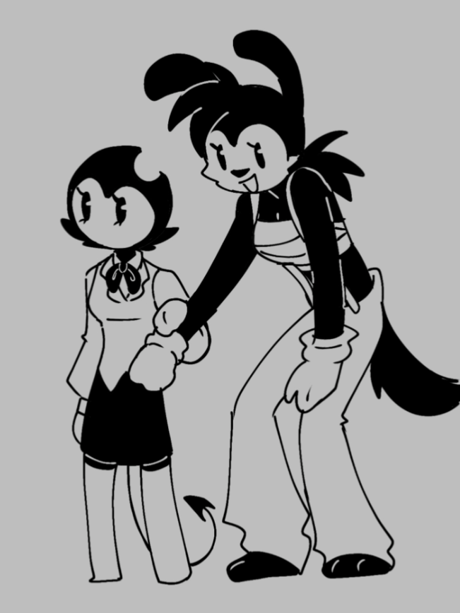 The B-Sis 😝✨ I like to think that their dynamic is that of a bullying, especially Berta (Boris) with Brenda (bendy), since I feel more that Berta is the oldest :3 (I mean, they annoy each other, but they still love each other)  #bendyandtheinkmachine #genderbend #boris #animatic #pantystoking 