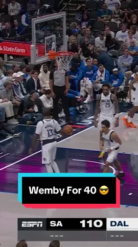 Tough fadeaway for 40 pts 🙂‍↕️ #NBA #basketball #Wemby #VictorWembanyama #Spurs 