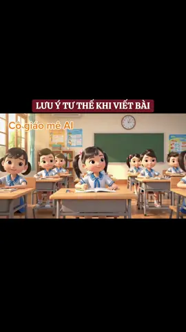 Lưu ý tư thế khi viết bài.                       #videoAI #giaovien #cogiaomeAI #tuthekhivietbai