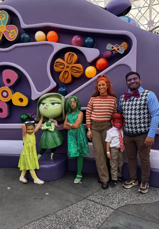 Creating core memories for my babies!  Until next year Oogie Boggie 2025  Halloween costumes, Family of 5 Disney costume, inside out! 