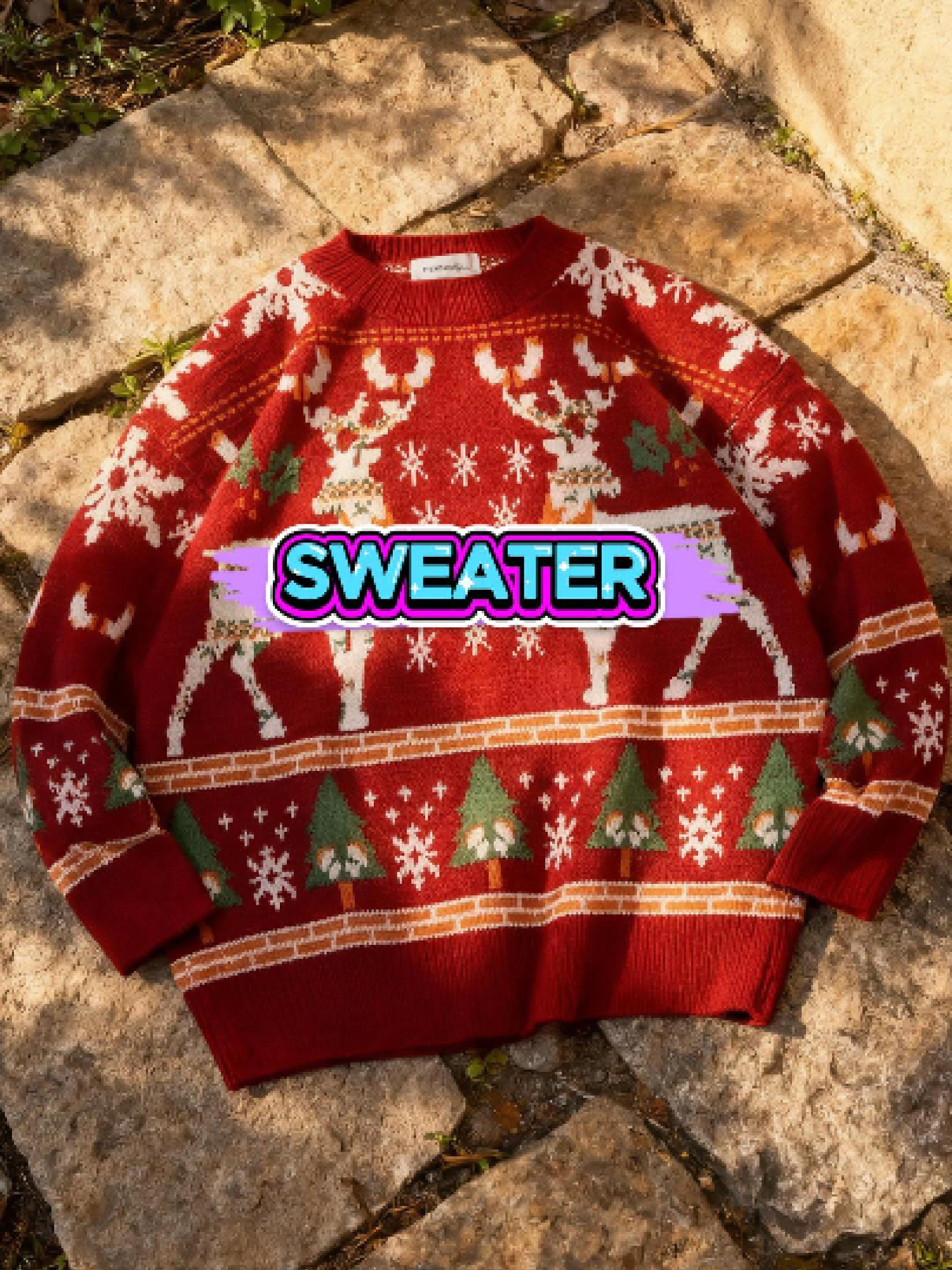 CHRISTMAS SWEATER UNISEX LONG SLEEVE ROUND NECK. #TikTokFashion #longsleeve #christmastiktok #sweater