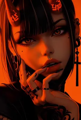 ✯ 𝔇 𝔞 𝔱 𝔲 𝔯 𝔞 ✯  ⬛️🔶🔶⬛️ #cyberpunk #orange#animegirll #Dystopian #datura 