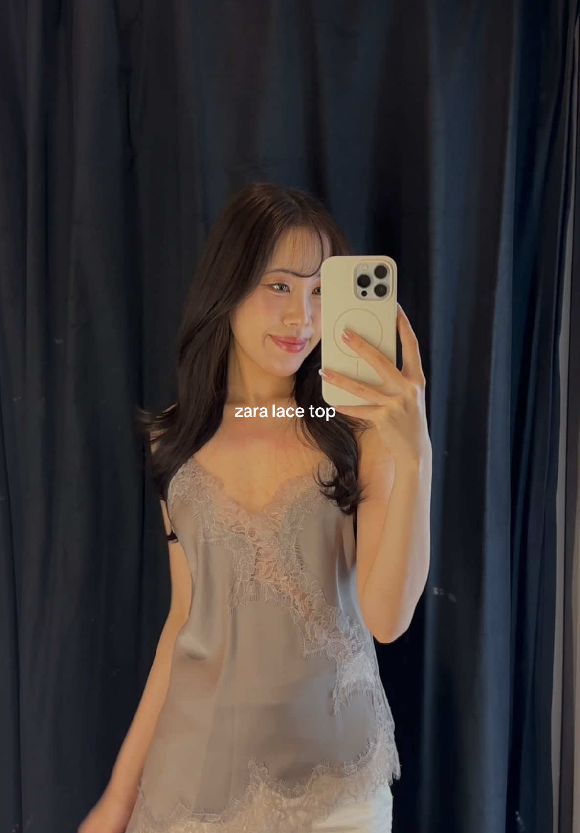 zara lace top in new color 🩶 #zara #lacetop 