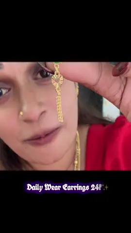 Daily Wear Earrings 24k✅#sailakshmi #wow #xybca #goldplatedjewellery #earrings 