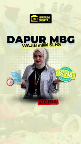 Dapur MBG harus punya sertifikat Laik Higiene dan Sanitasi (SLHS)!!  Tanpa SLHS = risiko keracunan makanan meningkat⚠️ dengan SLHS = makanan lebih aman, bersih, dan terjamin ✨ ingat!  MBG untuk anak sekolah berarti ribuan nyawa yang harus dilindungi❤ pastikan dapur MBG di daerahmu sudah punya SLHS #dapurMBG #SLHS #sertifikatlaikhigienesanitasi #makananbergizigratis #hukumdigitalindonesia