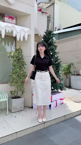 Chân váy jean cho nấm lùn từ m40 #xh #chanvayjeans #chanvaynamlun #khonhamai #vaynamlun 