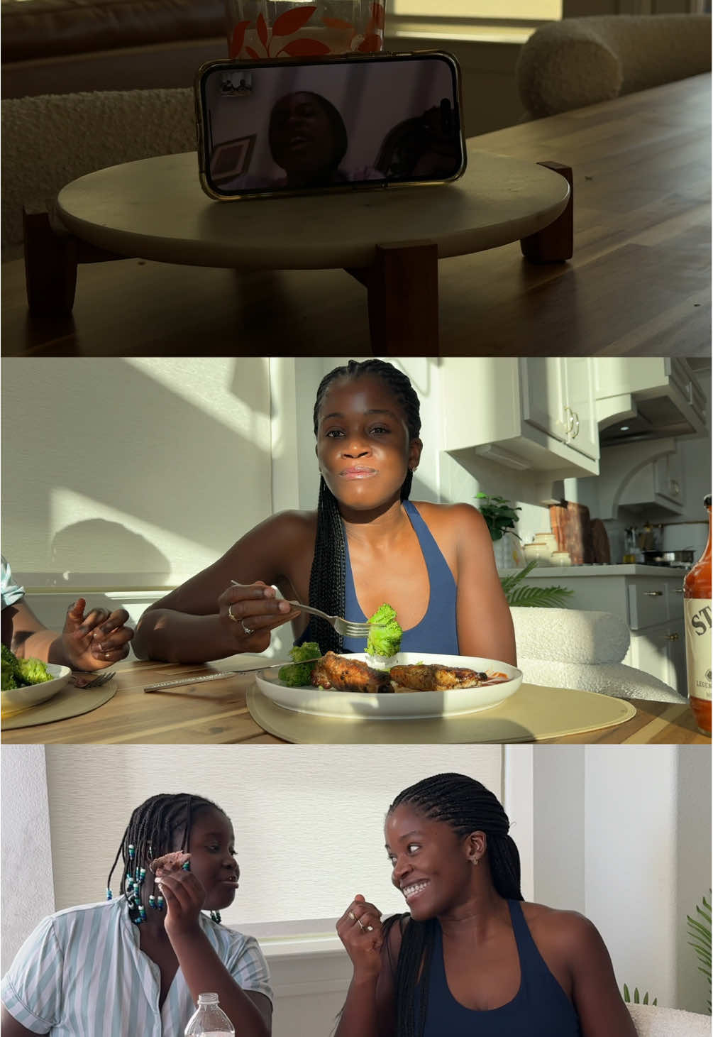 Dinners in my home. 🥰 Sometimes when it’s just Anna and I we like to FaceTime our family and have dinner with them. ☺️  #dinner #momlife #family 