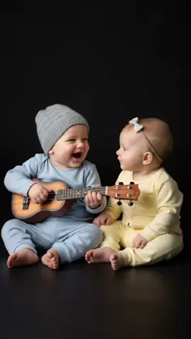 Abang kecil bernyanyi riang sambil tersenyum manis, menatap adik tersayang penuh kasih. Nada sederhana, tapi cintanya tulus 💕🎶 #CintaKakakAdik#BayiLucu#MomenManis#NyanyiBersama#KasihSayang