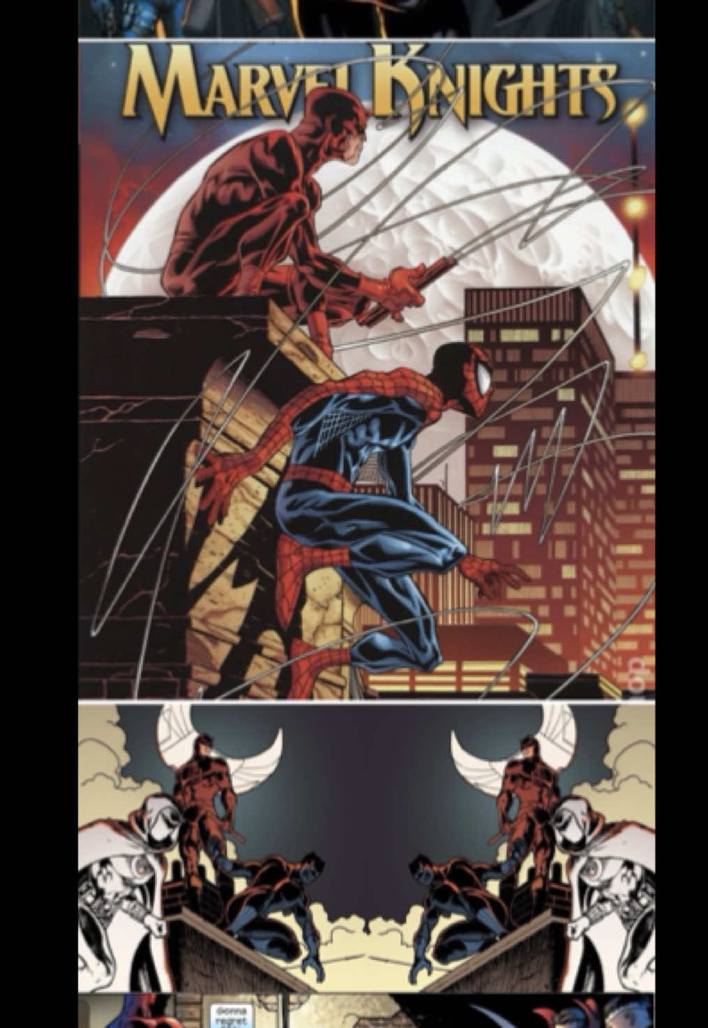 Marvel Knights no son un equipo como tal en los cómics, fue un sello de Marvel que cubría historias más maduras y tuvo mucha importancia para el resurgimiento de Marvel en los 2000s.  En Ultimate Alliance se hace homenaje a los héroes más importantes de este sello destacando a Daredevil. #marvel #fyp #marvelultimatealliance #comics #spiderman 