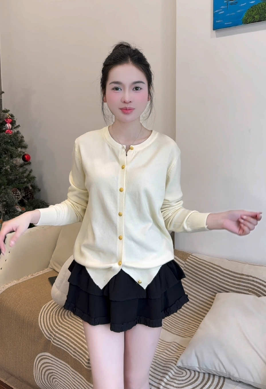 Áo len dệt kim xinh basic 