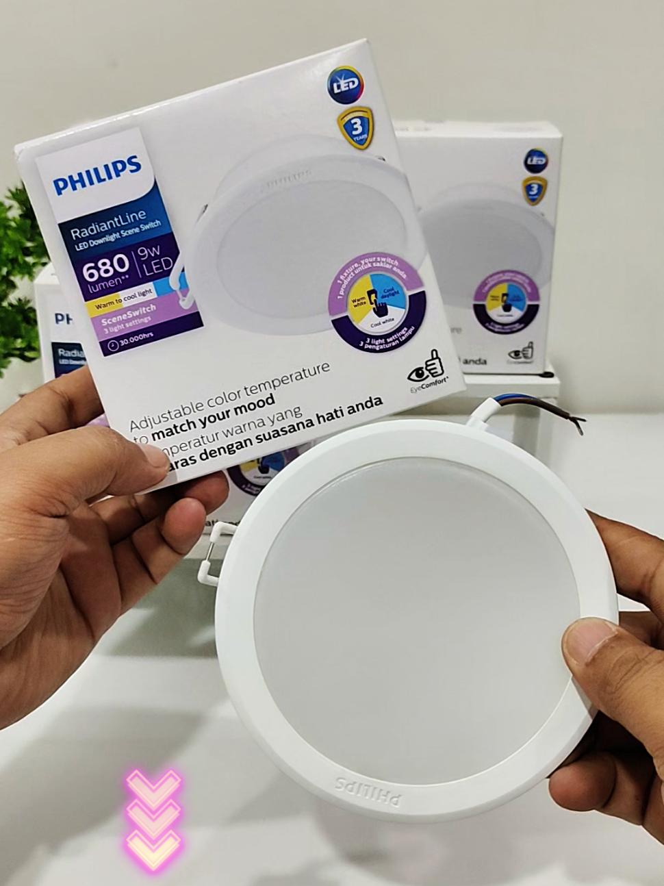 Lampu plafon dowlight philips yang bisa tiga warna harga nya lagi promo murah #lampuplafonphilips #lampudownlight3warna #lampudownlightplafon 