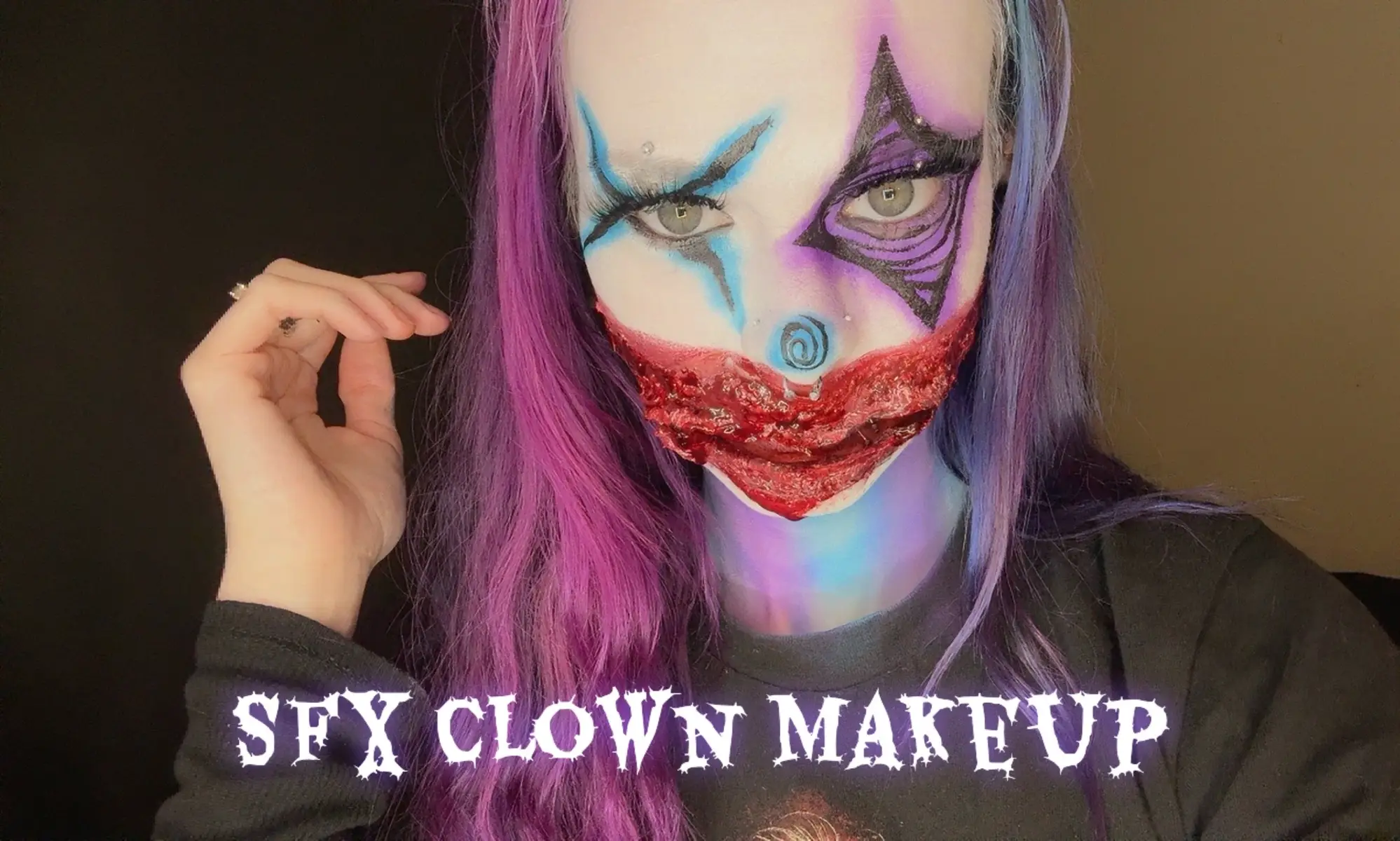Brands used- @Mehron Makeup cream blend stick, stage blood, coagulated blood, bruise wheel, liquid latex & paradise paints palette  @Connected Boutique cosmic rainbow palette (XOXKERSTINLADDXOX to save $$) @blinkandbeyondcosmetics Virgo lashes (XOXKERSTINLADDXOX to save $$) #halloweenmakeupideas #31daysofhalloweenmakeup #sfxmakeup #BeautyTok #FYP  