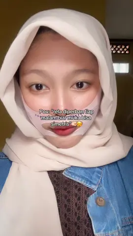Biar lebih simetris #perban #wajahsimetris #perawatanwajah 
