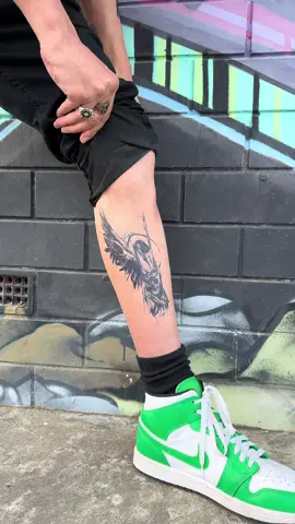 Tattoo was new leg ink day.  #legtattoo #tattoolover #angeltattoo #tattooideas #legtattoos 