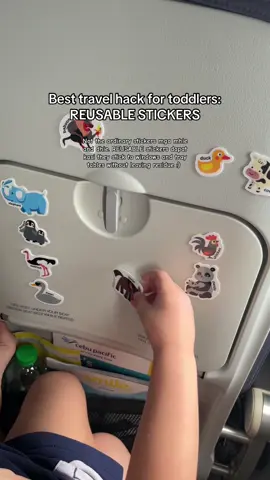 This kept my toddler busy the whole flight 👀✈️ #reusablestickerbook #reusablesticker #jellysticker #kidstravelhack #fyp 