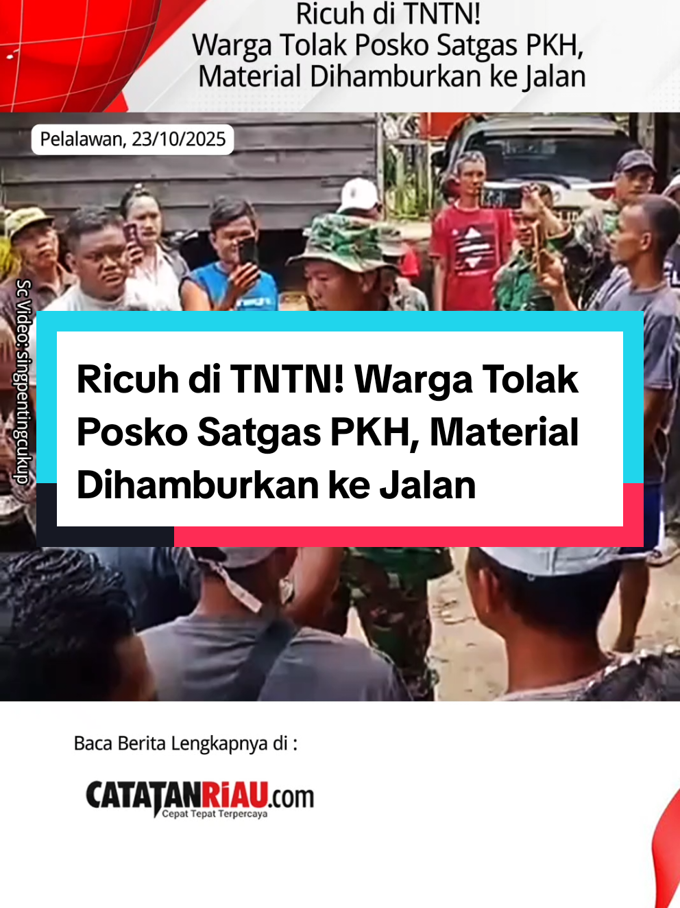 Ricuh di TNTN! Warga Tolak Posko Satgas PKH, Material Dihamburkan ke Jalan! ​#RicuhTNTN  ​#TolakPoskoPKH  ​#PelalawanMemanas  ​#KonflikLahanRiau  ​#UangRakyatUntukJalan 