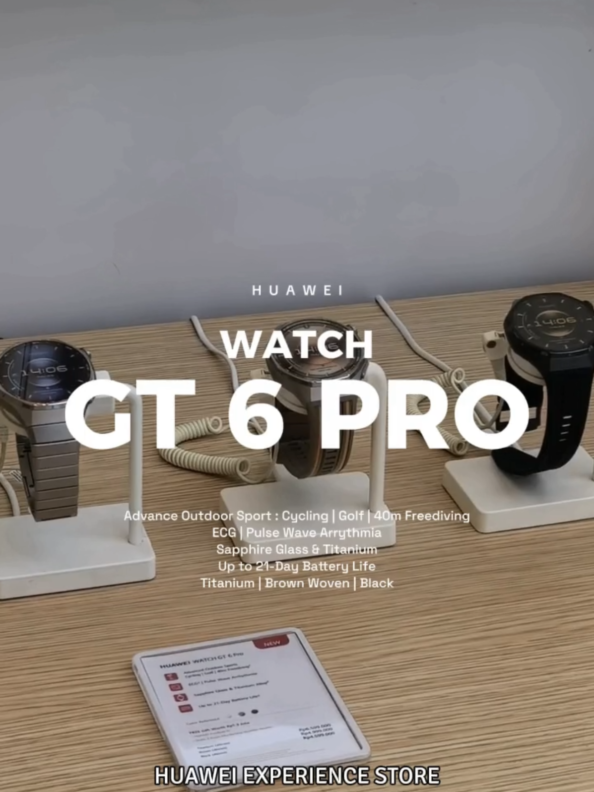 Warna dan varian apa saja yang tersedia di HUAWEI WATCH GT 6 Pro? Warna dan design yang fashionable dan versatile gak bikin kamu merasa terlalu sporty atau terlalu formal, pas untuk setiap acara. Yang mana yang jadi incaranmu? Jawab di kolom komentar ya! Dapatkan HUAWEI WATCH GT 6 mulai tanggal 9 Oktober 2025 dengan total bonus Rp1,3 juta yaitu HUAWEI FreeBuds 6i dan gratis 3 bulan membership HUAWEI Health+! 📍HUAWEI EXPERIENCE STORE LIPPO PLAZA JEMBER - Lantai.GF #jembertiktok #huaweijember #HUAWEIWatchGT6Pro #smartwatch #huaweiid 