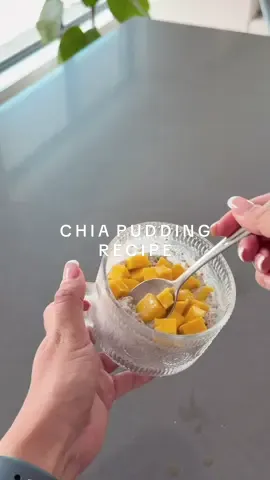 🥭Creamy Mango Chia Pudding 🥥  My new fave easy breakfast or snack 😍 takes 2 mins to prep and tastes so good the next day! Ingredients: 	•	¼ cup chia seeds 	•	¾ cup milk (I used oat milk) 	•	2 tbsp honey or maple syrup 	•	1 cup coconut yoghurt (or any you like) 	•	Mango on top 🥭 (best to put this fresh on the top when you are ready to eat it) Mix it all together, pop it in the fridge overnight, and thank me later 🤪 💛 #chiapudding #easybreakfast #healthyrecipes #mealprep #chiaseeds 