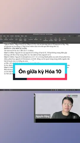 Ôn tập Hóa 10 - hành trình 10đ giữa kỳ 1 #nguyendang #advoeducation #happy10 #hoa10 #bootcamp 