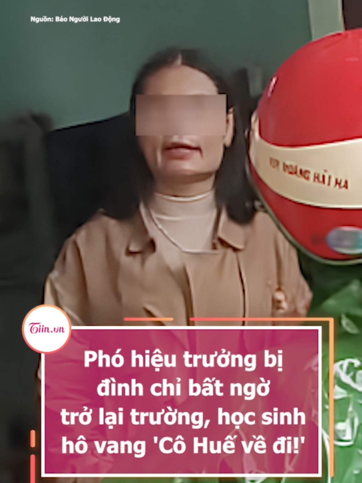 Phó hiệu trưởng bị đình chỉ bất ngờ trở lại trường, học sinh hô vang 'Cô Huế về đi!' #tiinnews