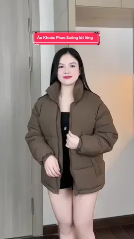Áo Khoác Phao Suông lót lông 