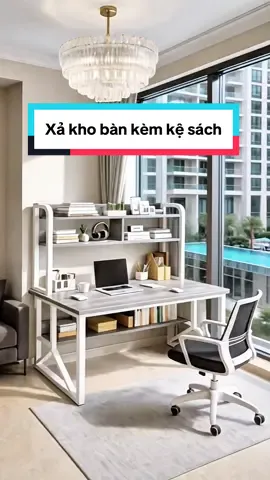Bàn làm việc bàn học kèm kệ sách #banlamviec #banhoc #bankemkesach #xuhuong #viral 
