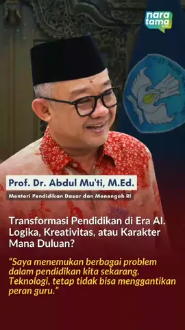 Menteri Pendidikan Dasar dan Menengah (Mendikdasmen), Prof. Dr. Abdul Mu'ti, M.Ed. menegaskan bahwa teknologi tak akan pernah menggantikan peran guru. Justru guru harus jadi pembimbing utama agar tiap murid dapat memaksimalkan kemampuannya. Sebab di tangan guru, 3 fondasi pendidikan dibentuk: logika, kreativitas, dan karakter. Lalu, mana yang harus didahulukan? Prof. Abdul Mu’ti disebut sebagai salah satu menteri dengan kinerja terbaik versi berbagai survei. Nantikan selengkapnya hanya di YouTube Naratama Kompas.com! | #Naratama #Mendikdasmen #AbdulMuti #AmirSodikin #Kompascom