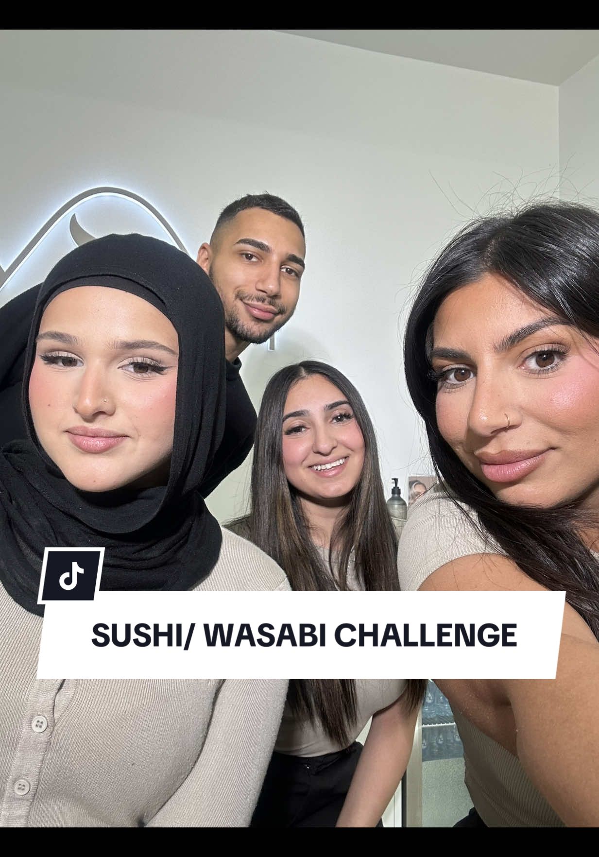 Thursday taste test got spicy 🌶️😂 Tried the viral sushi + wasabi challenge and made the whole team join in! @Adam Sammak @Ella Allouche Makeup  #sushiwasabi #sushichallange #teambonding #tastetest #fyp 