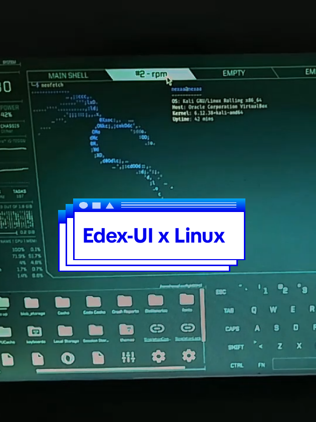 Edex-UI x Linux biar terminal makin kece plus makin terasa vibes hacking kalian#edukasi #informatika #cybersecurity #redteam 