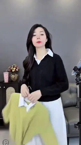 Áo Len Cổ Polo Vằn Thừng Dáng vừa #aolenthung #aolencosomi #aolennu #aolenxinh #muataitiktokshop 