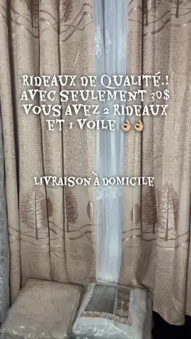 Rideaux de qualité à seulement 30$ vous avez 2 rideaux et 1 voile ! L’shi Livraisons à domicile , kolwezi, likasi , fungurume, kasumbalesa, Kipushi  expédition 📦 
