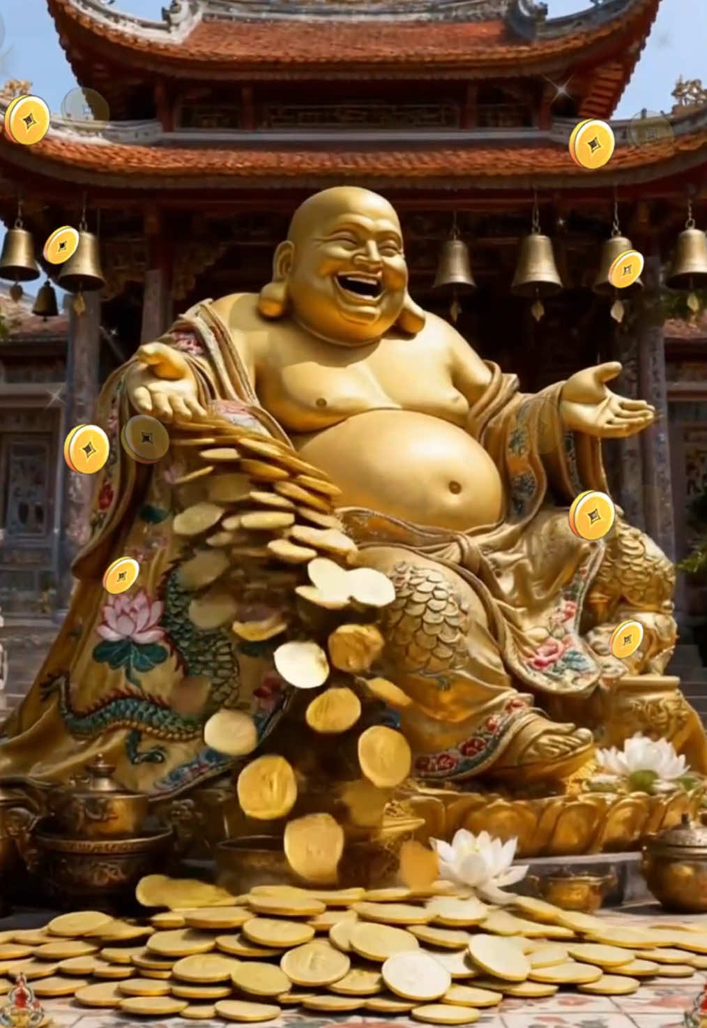 Của vào như nước、Buôn may bán đắt、Lộc lá như mưa#南无阿弥陀佛 #唵嘛呢叭咪吽 #六字大明咒 #弥勒佛 