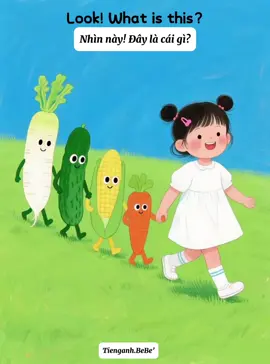 Chủ đề rau củ quả gần gũi hàng ngày cho các bé #tienganhchobe #tienganhmoingay #tienganhbebe 