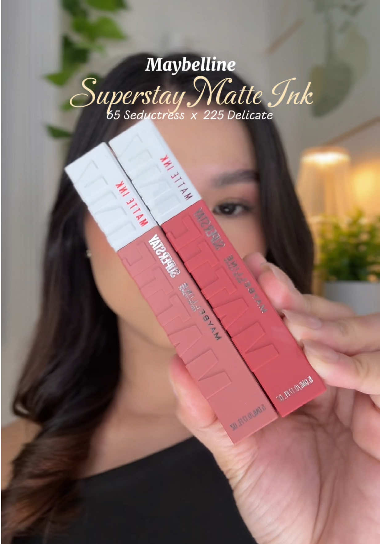 Maybelline Superstay Matte Ink in the shade 65 seductress x 225 Delicate @Maybelline New York PH #maybellinesuperstaymatteink #maybelline #mattelipstick 