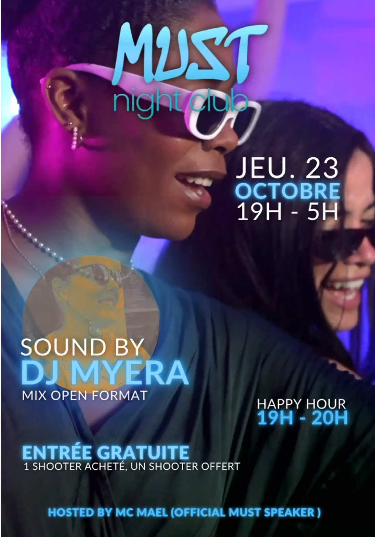 Ce jeudi, on commence tôt et on finit tard😏 📍Le Must 🕦 19h → 5h 🎧 DJ Meyra en open format ✨ Entrée gratuite, ambiance garantie #bayonne #club #cotebasque #boitedenuit #soirée