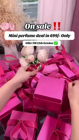 Mini perfume deal sale 699/- till 25th October ✨ 03153729314 #fyp #makeuphacks #makeup #wholesale #viraltiktok 