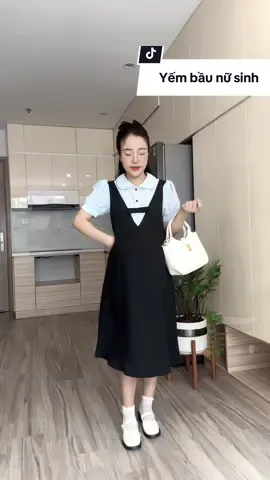 Yếm bầu mà mặc xinh như nữ sinh #mevaemcomne #vaybau #dambau 