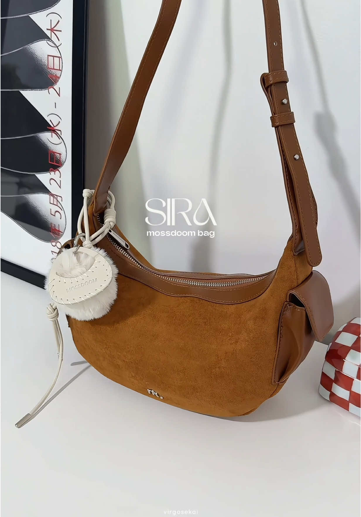 new suede bag from mossdoom! #shoulderbag #sirabag #mossdoom 