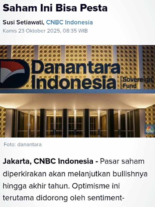 full senyum buat yang masih hold saham bumn . siap siap meluncurrrr🚀🚀 #investasi #ihsg #saham #danantara  source: CNBC Indonesia