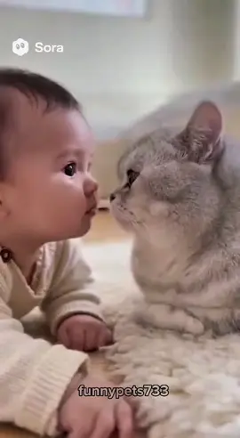cute cat's with babies 👶 ❤️🐈‍⬛ #catlovers #funnycats #cutecats #katzenliebe #foryoupage❤️❤️ 