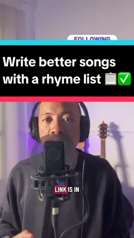 Quick way to get unstuck or get ideas when writing songs is to have a rhyme list #music #lyric #song #coach #songwritingtips 