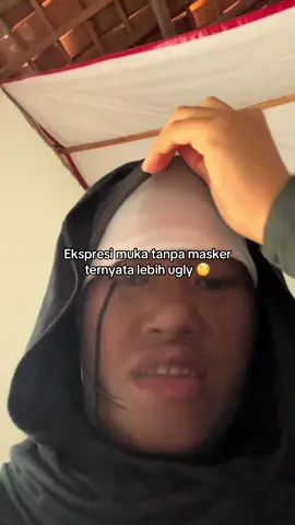 Tau gt ga usah pake masker ya #facemask #topengireng #topenguglyface 