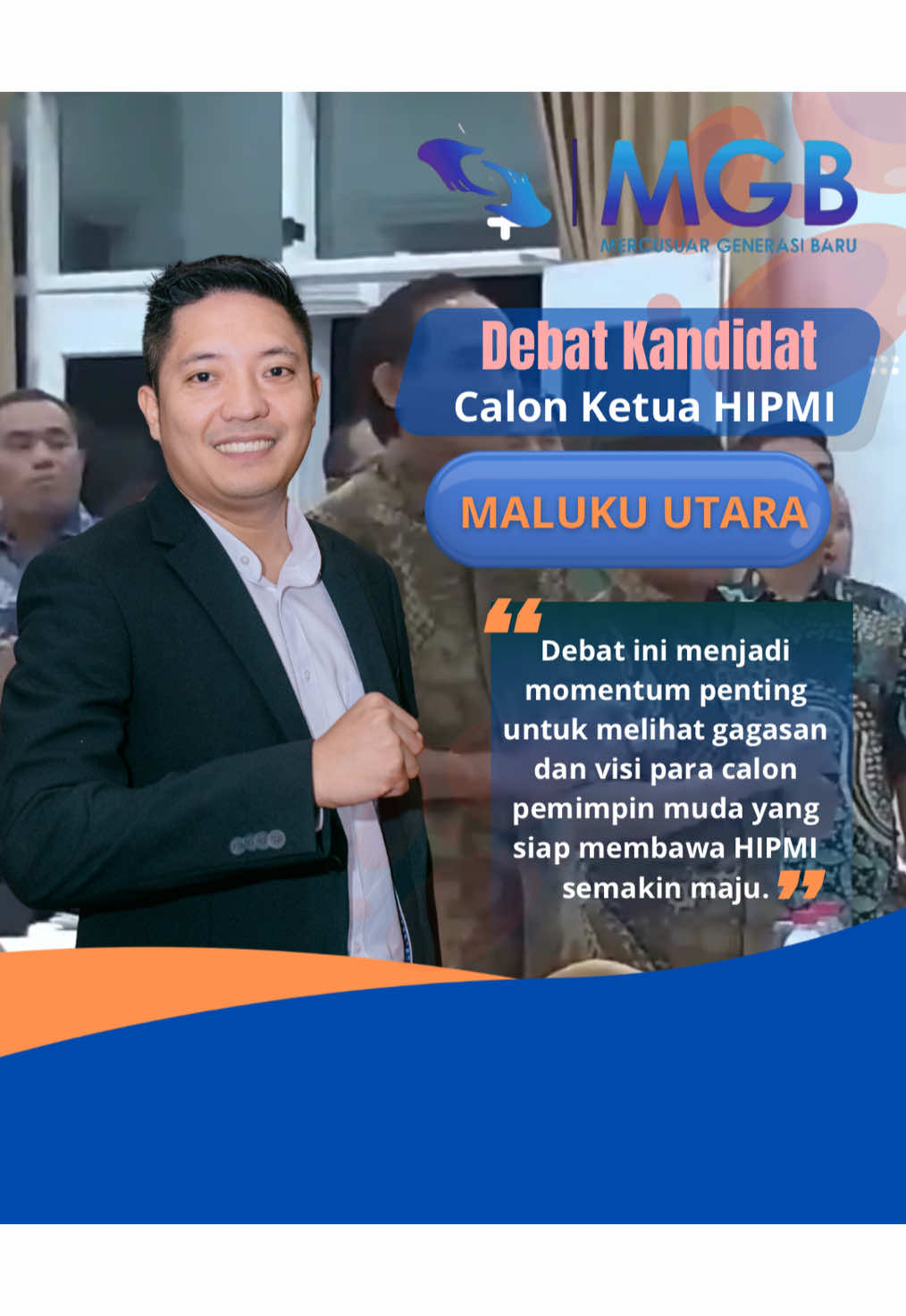 Hadir sebagai panelis dalam debat kandidat Calon Ketua Umum BPD HIPMI Maluku Utara, Sabtu, 18 Oktober lalu. Debat ini menjadi momentum penting untuk melihat gagasan dan visi para calon pemimpin muda yang siap membawa HIPMI semakin maju. Kita berharap, HIPMI ke depan dapat dipimpin oleh figur yang mampu bersinergi dengan seluruh elemen, termasuk pemerintah daerah, demi terciptanya ekosistem usaha yang sehat dan kolaboratif. 💼 HIPMI adalah rumah besar para pengusaha muda — tempat lahirnya inovasi, kolaborasi, dan semangat wirausaha untuk membangun daerah. #hipmi #debathipmi @SEPUTAR_MGB🔵⚫ @Torang MGB 