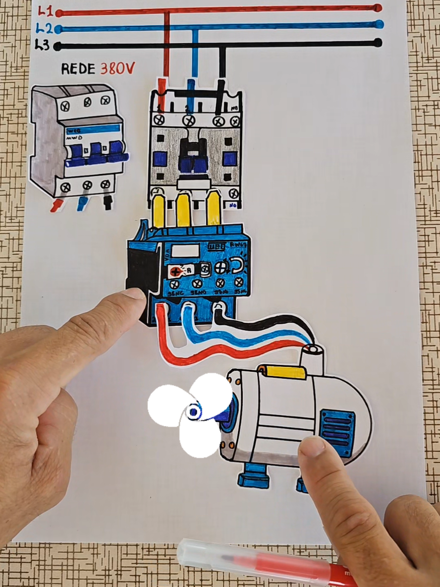 será se posso ligar um motor elétrico trifásico a uma rede sem nenhuma proteção.  #ciencia 