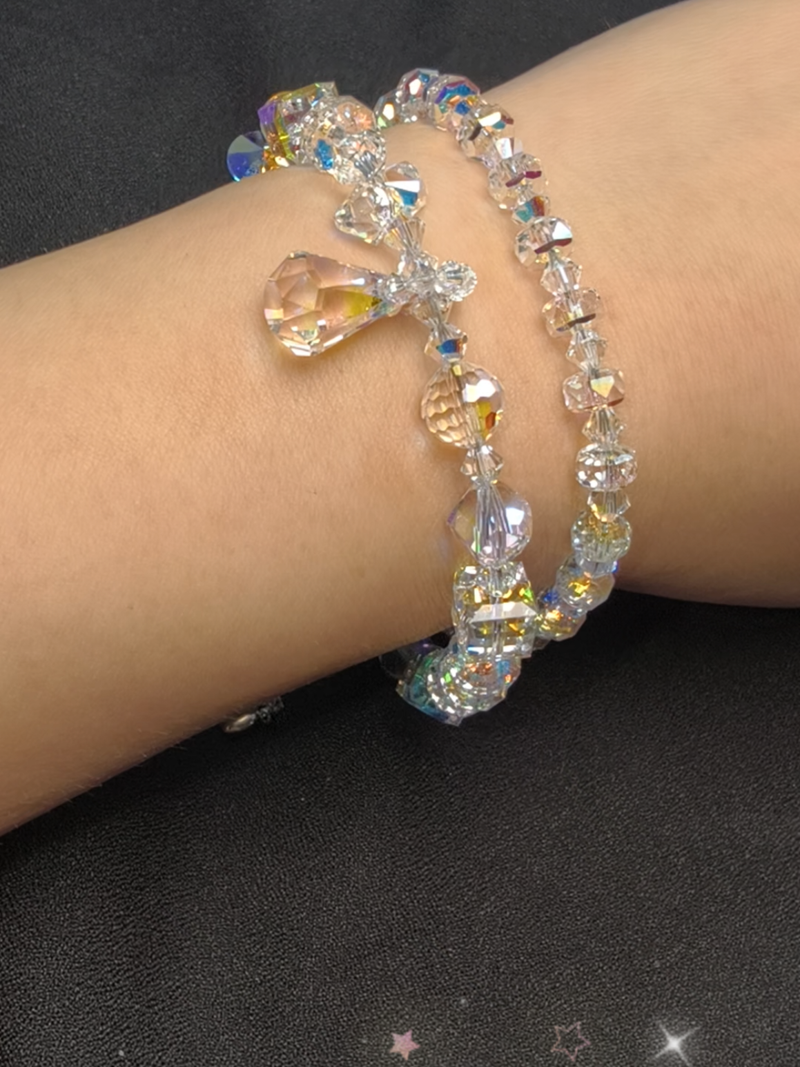 Customer Request - Gelang Mewah 2 layer Putih , Jernih , Bling - Bling ( Full Beads by Swarovski Elements) 😍🥰🤩 #gelang #bracelets #swarovski #crystalswarovski #crystalaustria 