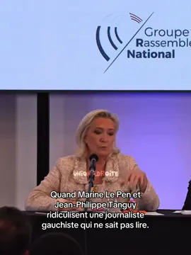Quand Marine Le Pen et Jean-Philippe Tanguy ridiculisent une journaliste gauchiste qui ne sait pas lire. #rn #rassemblementnational #marinelepen #mlp #politique 