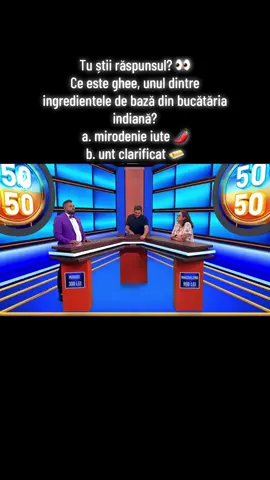 Răspunde în comentarii și vezi diseară dacă ai nimerit! Urmărește 50:50 Romania în fiecare săptămână, de luni până joi, ora 19:20, la Prima TV