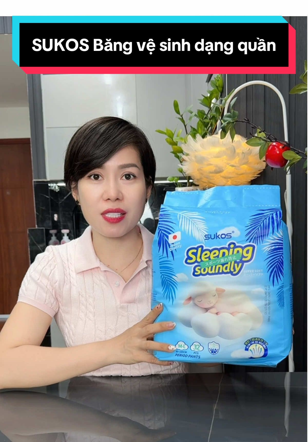 【Nhập từ Nhật] SUKOS Băng vệ sinh dạng quần tiện lợi cao cấp, thoáng khí, chống tràn 360 °  32 miếng/gói #cindythuytichcuc #bangvesinh #quanbangvesinh #bangvesinhdangquan 